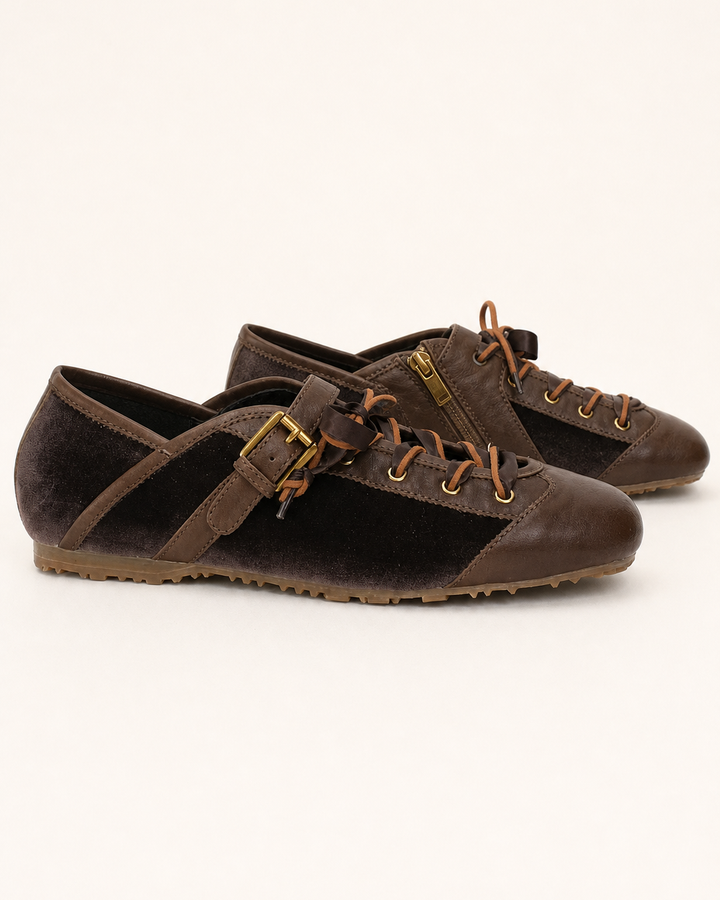 Chaussures Plates à Bride Bouclée – Noir