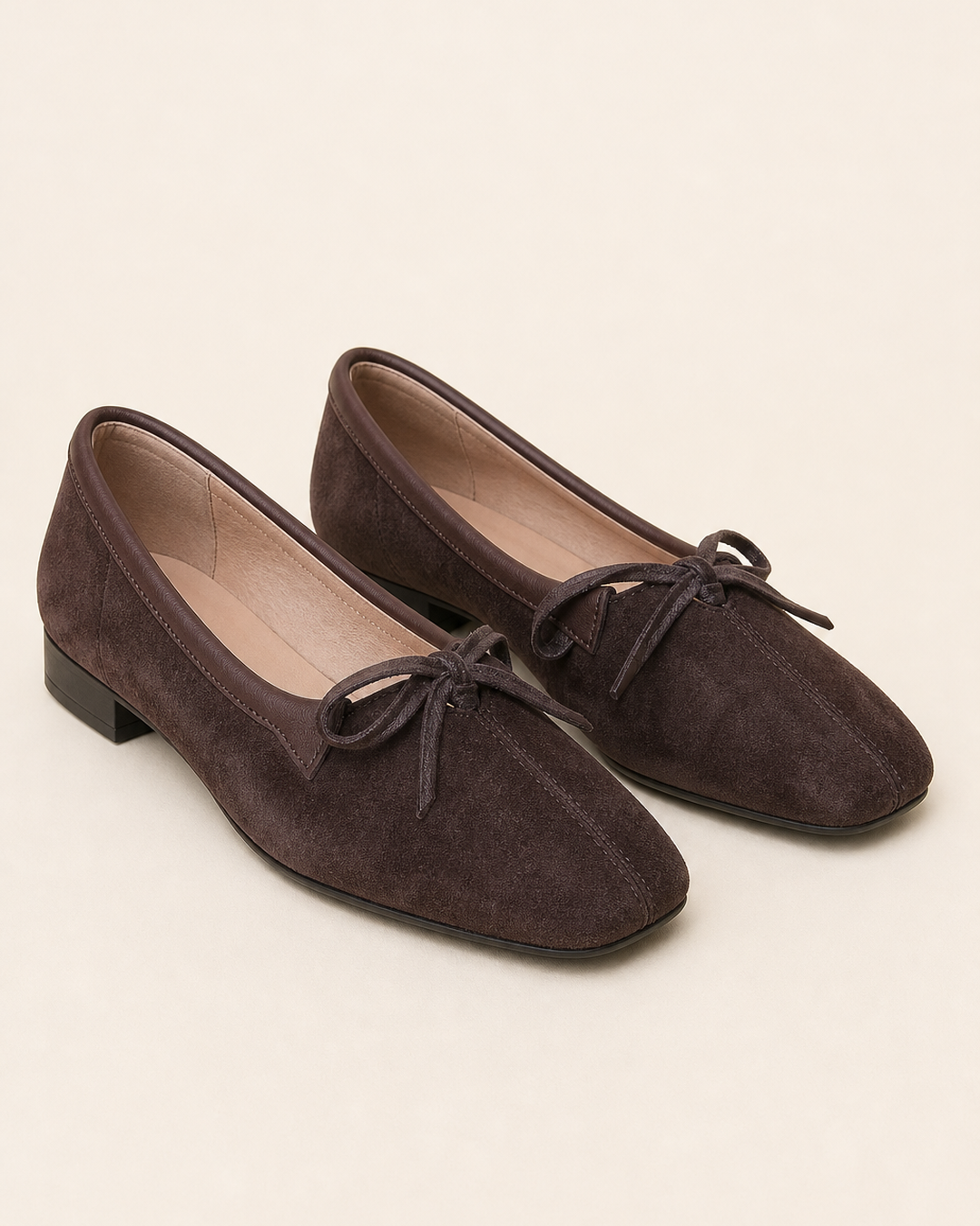 Chaussures Souples avec Nœud – Marron