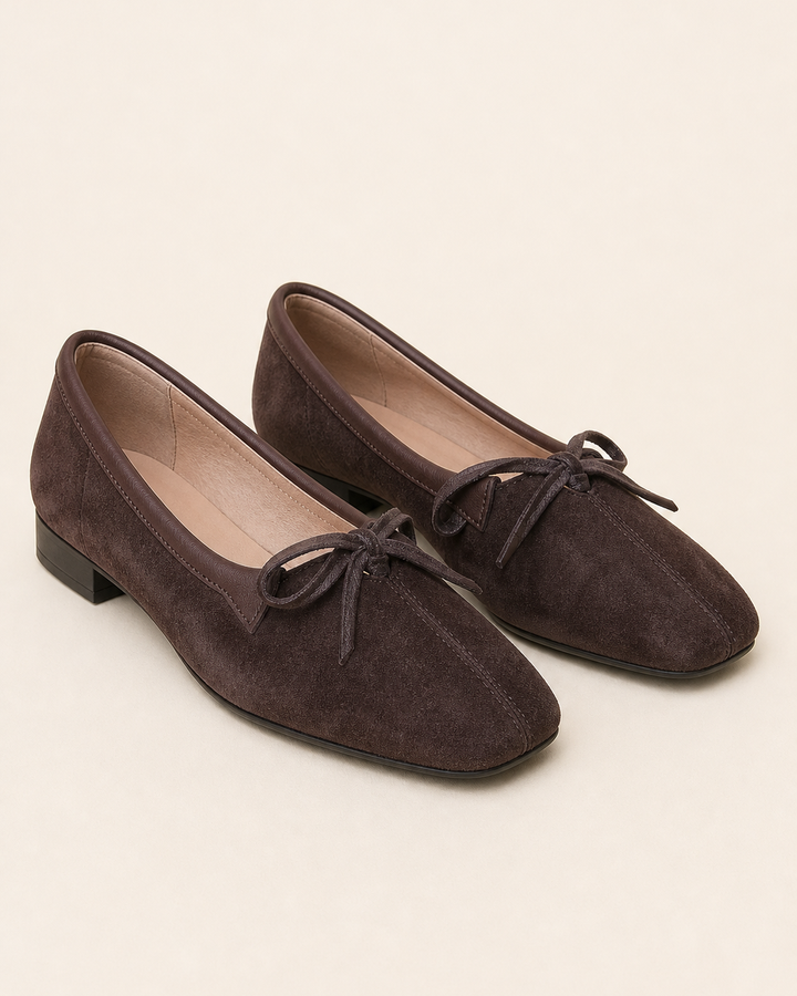 Chaussures Souples avec Nœud – Marron