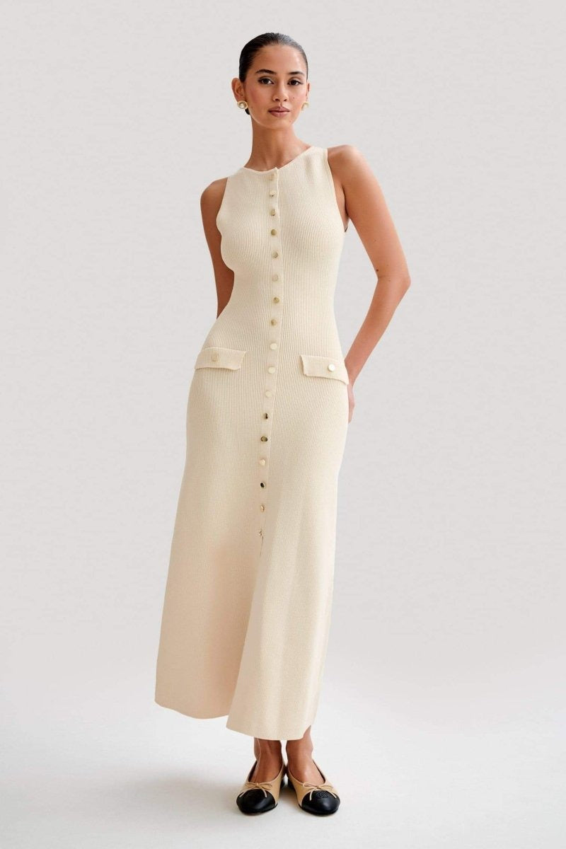 Robe Élégance Crème – Coupe Fluide & Style Chic d’Été