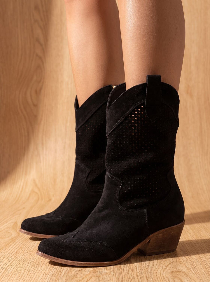 Bottes Western Ajourées – Noir