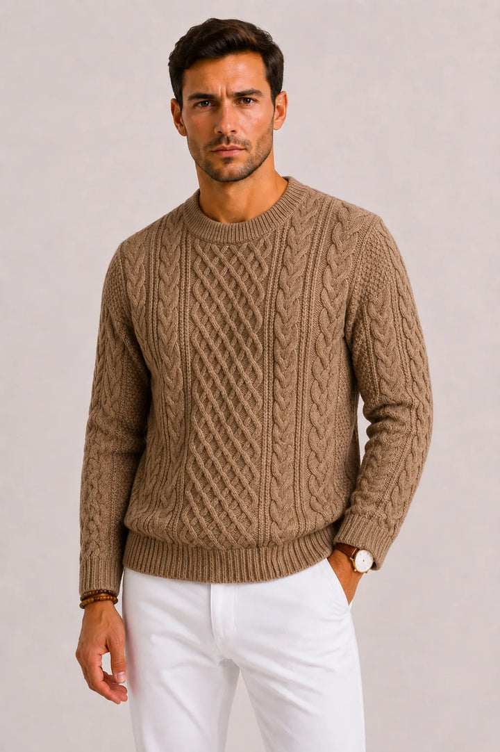 Pull Homme à Torsades – Marron
