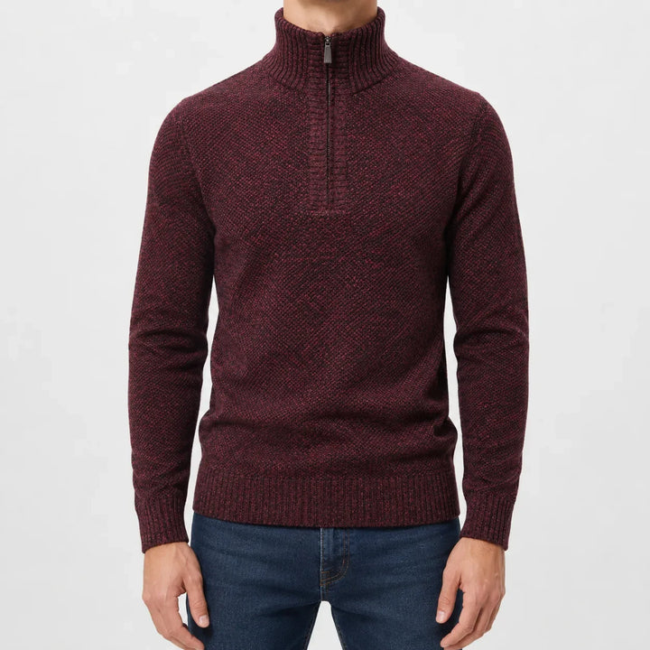 Pull Homme Essentiel Col Montant – Bordeaux