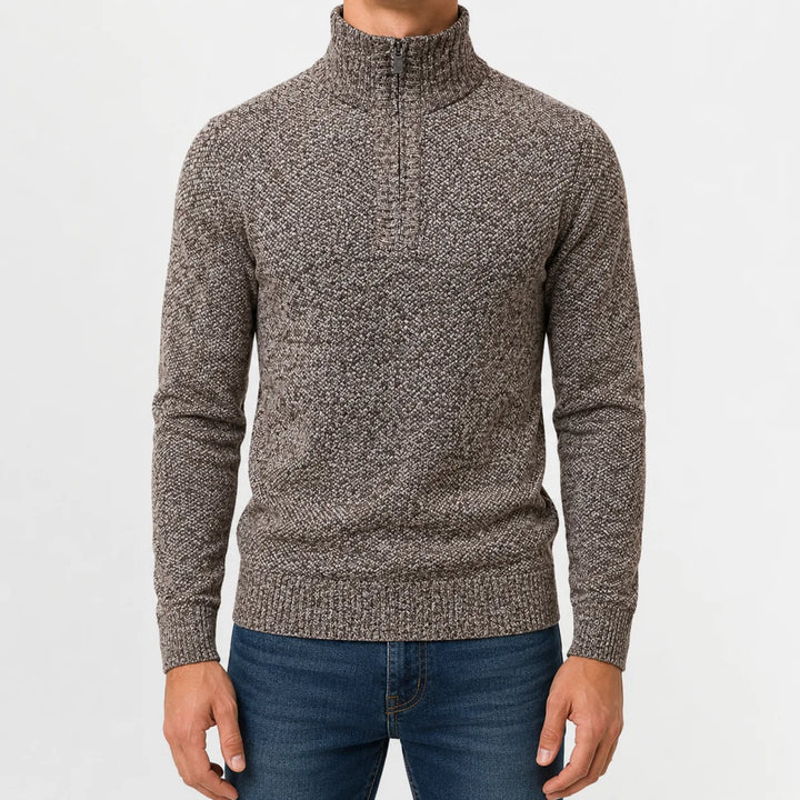 Pull Homme Essentiel Col Montant – Moka