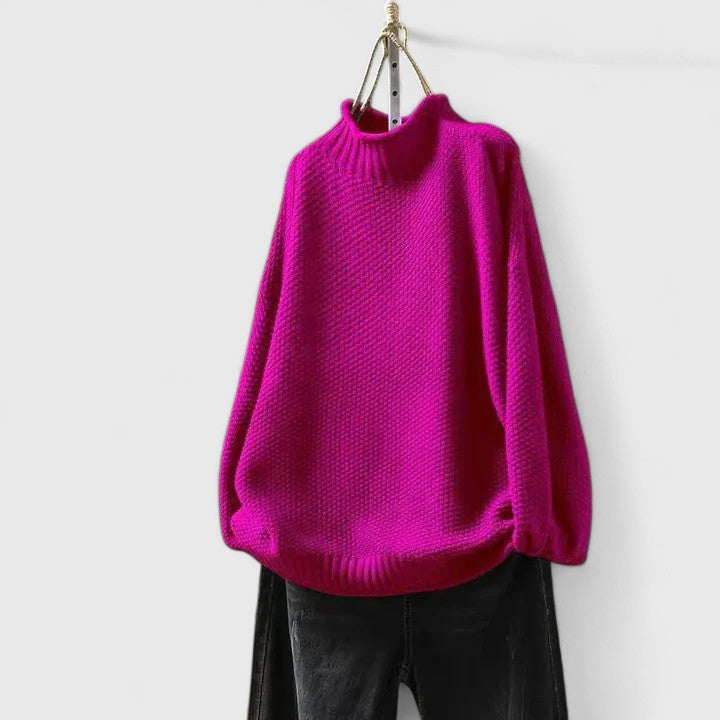 Pull oversize à col montant – Rouge Rosato