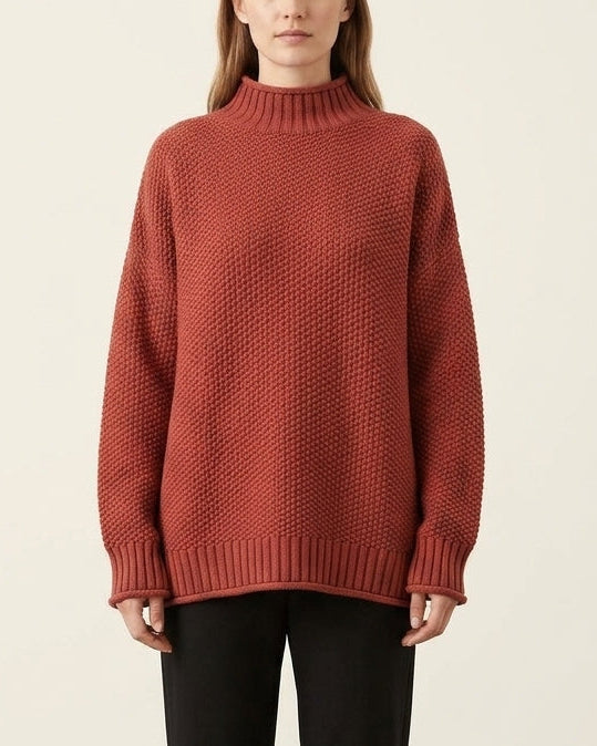 Pull oversize à col montant