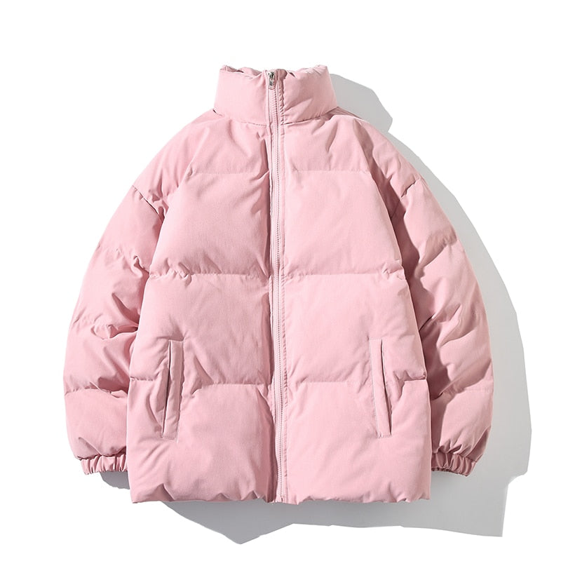 Veste Chaude à Col Montant – Rose