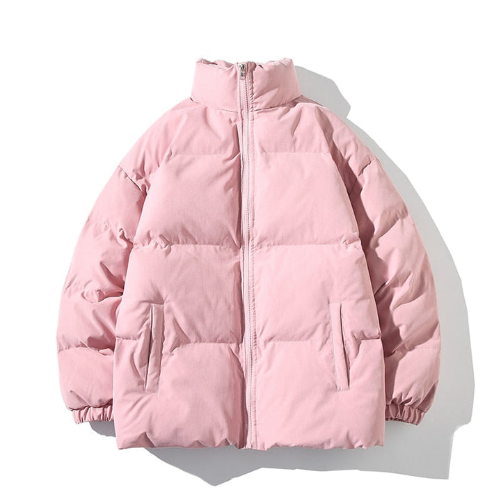 Veste Chaude à Col Montant – Rose