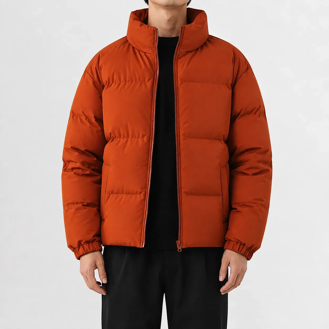 Veste Volumineuse à Col Montant – Corail