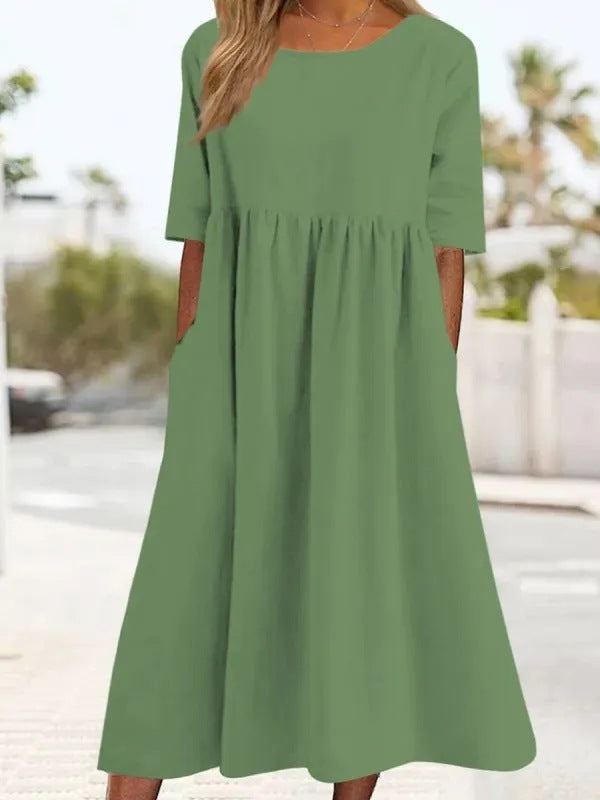 Robe Midi Décontractée | Coton Respirant | Coupe Ample et Chic