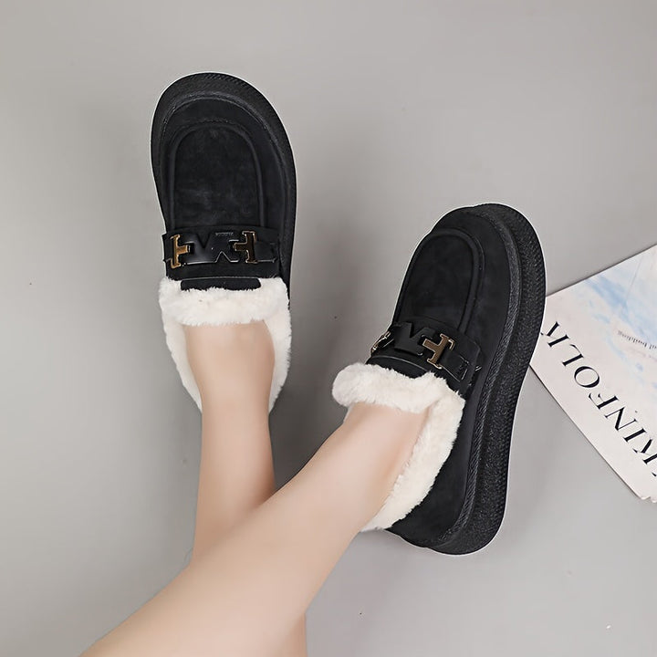 Mocassins Doublés en Fausse Fourrure | Élégants et Confortables | Semelle