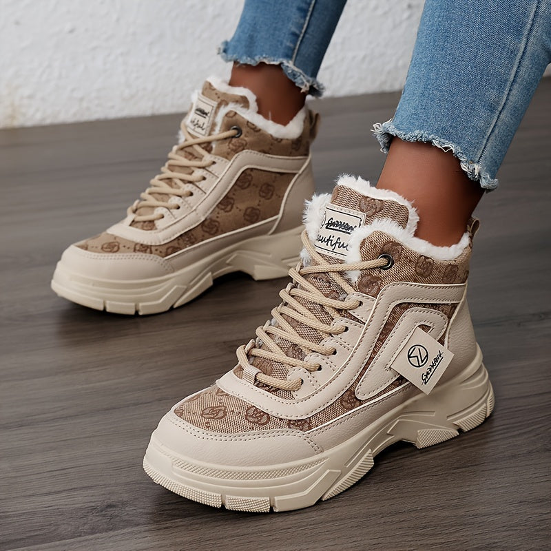 Sneakers Montants Doublés | Chauds et Confortables | Semelle Antidérapante