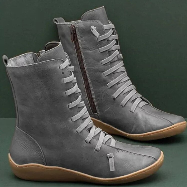 Bottines Montantes en Cuir Synthétique | Confort et Élégance | Semelle