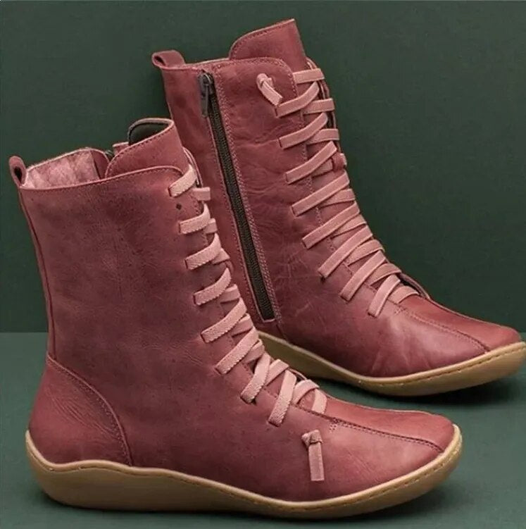 Bottines Montantes en Cuir Synthétique | Confort et Élégance | Semelle