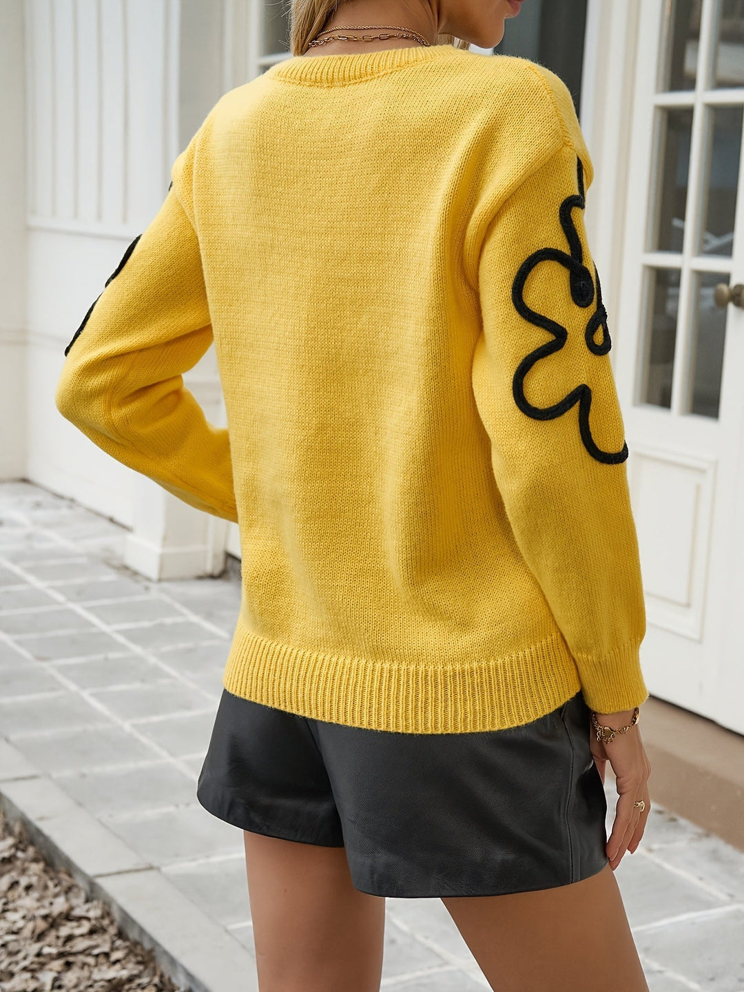 Auda | Pull à manches longues avec motif floral pour femmes