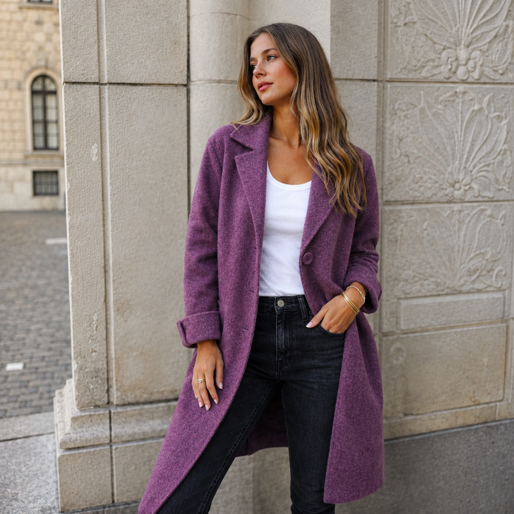 Manteau classique coupe droite – Violet
