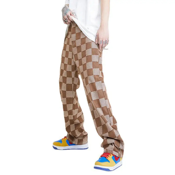 Pantalon Homme à Motif Damier