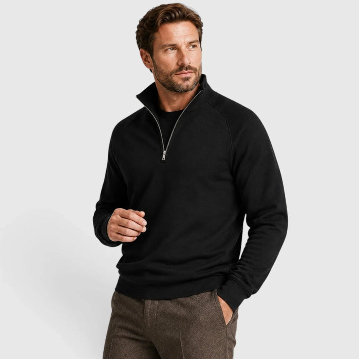 Pull Ajusté à Col Montant – Noir