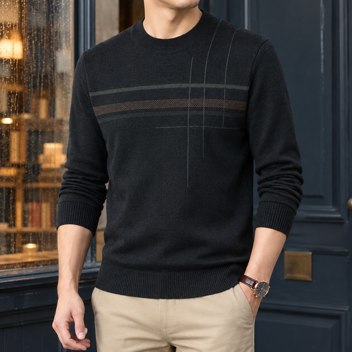 Pull Homme à Motif Graphique – Noir