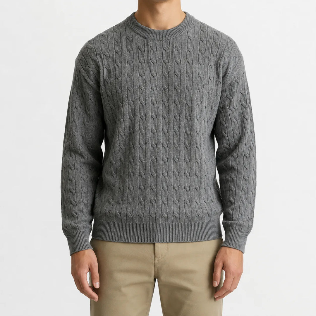 Pull Homme Intemporel Col Rond – Ardoise