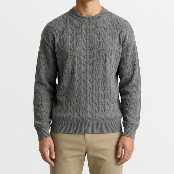 Pull Homme Intemporel Col Rond – Ardoise