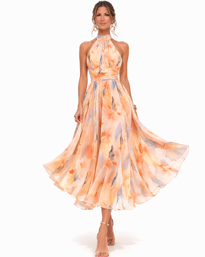Robe Longue Aquarelle Élégante