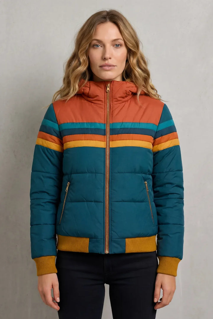 Veste Color-Block à Capuche