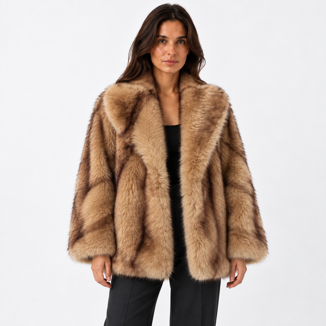 Veste Douce à Rayures Foncées – Marron