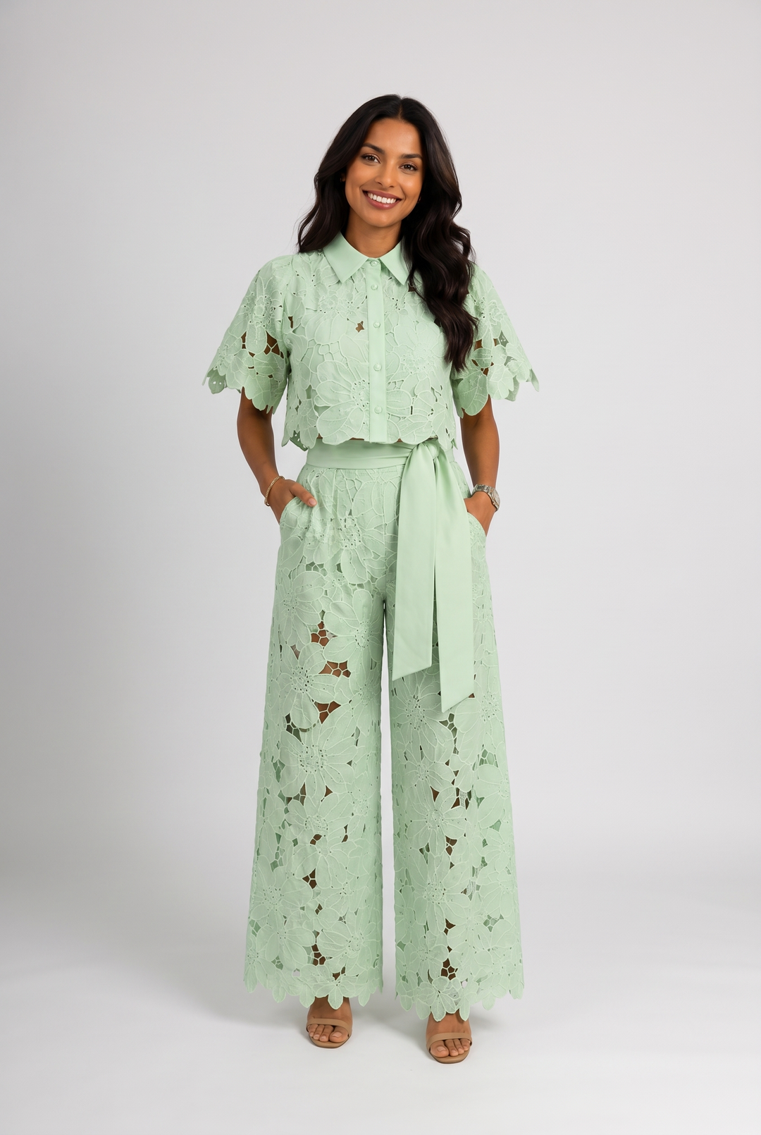 Ensemble Coordonné Ajouré – Vert