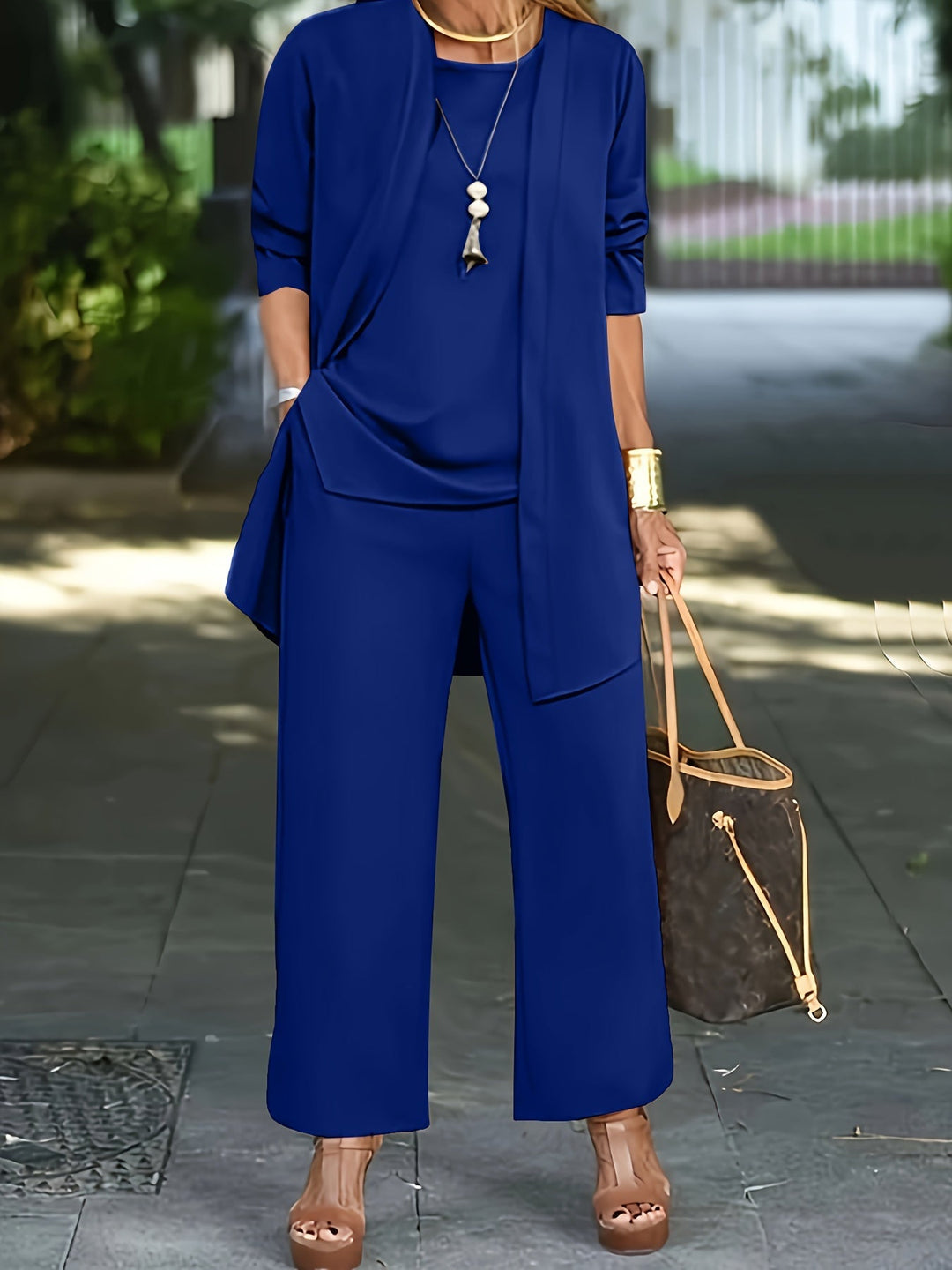 Ensemble Coordonné Pantalon Large – Bleu