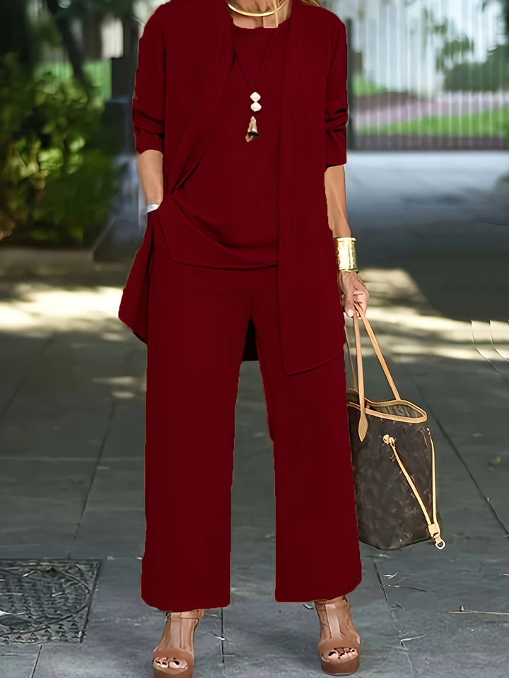 Ensemble Coordonné Pantalon Large – Bordeaux