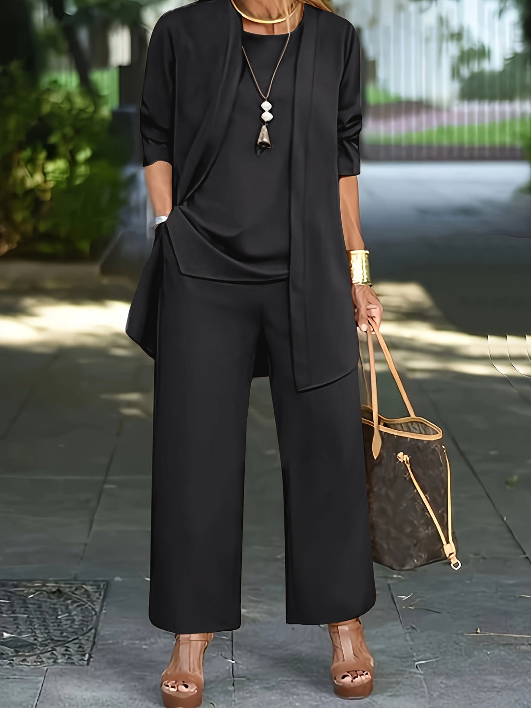 Ensemble Coordonné Pantalon Large – Noir