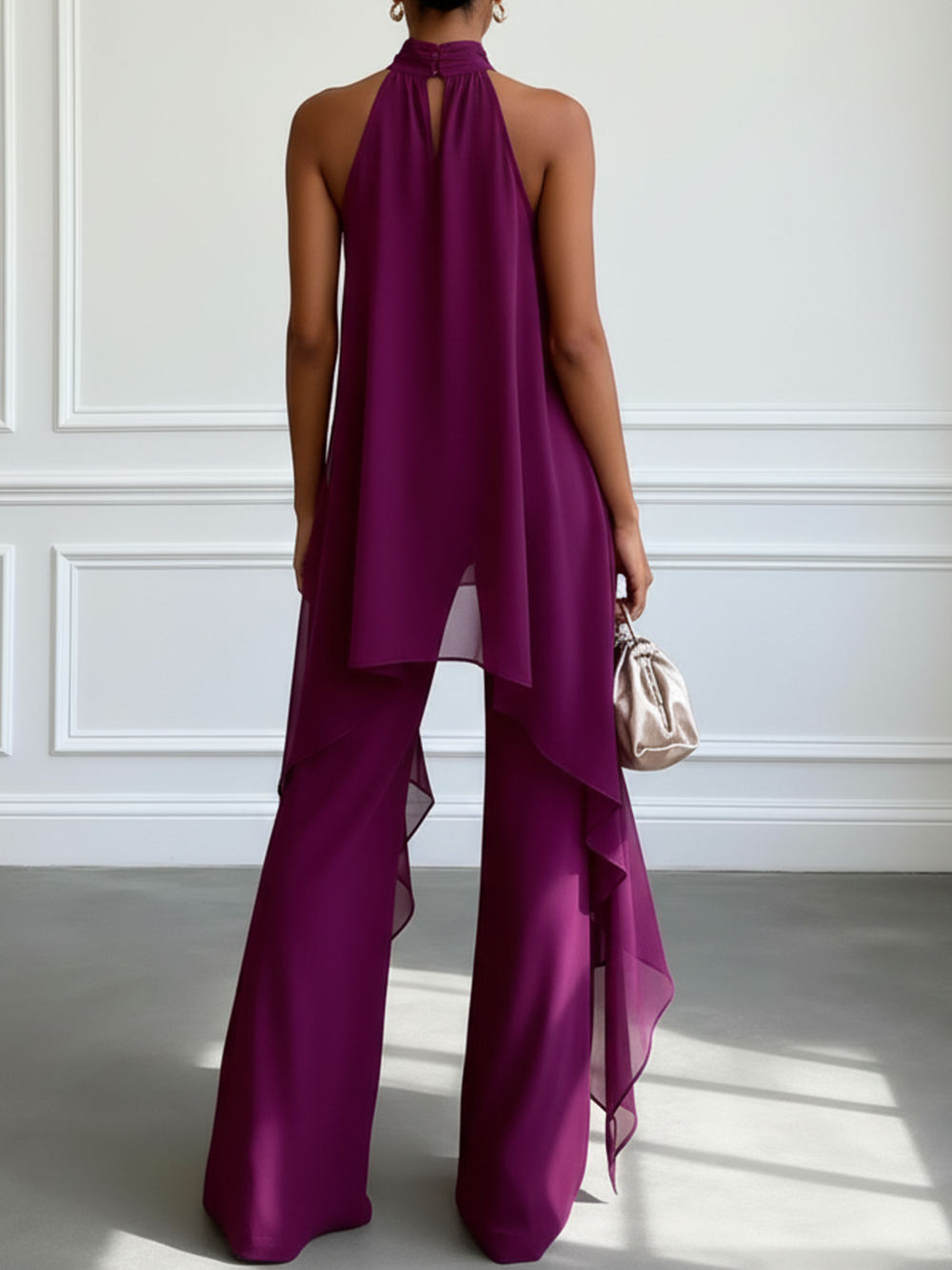 Ensemble Pantalon Élégant Prune
