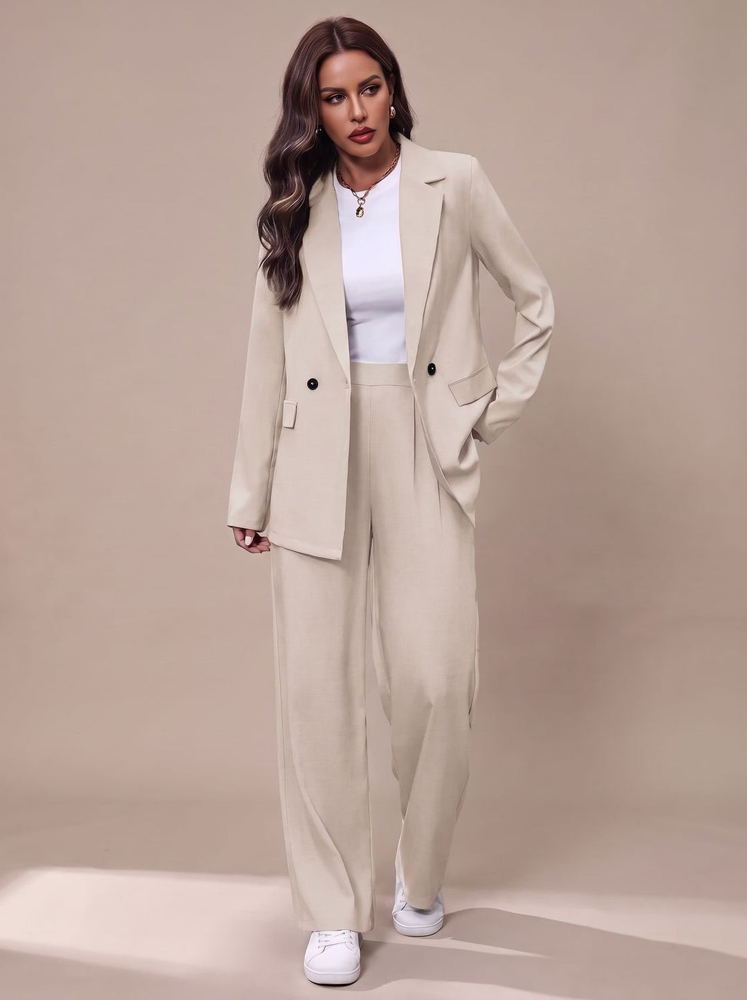 Ensemble Tailleur Deux Pièces – Blanc