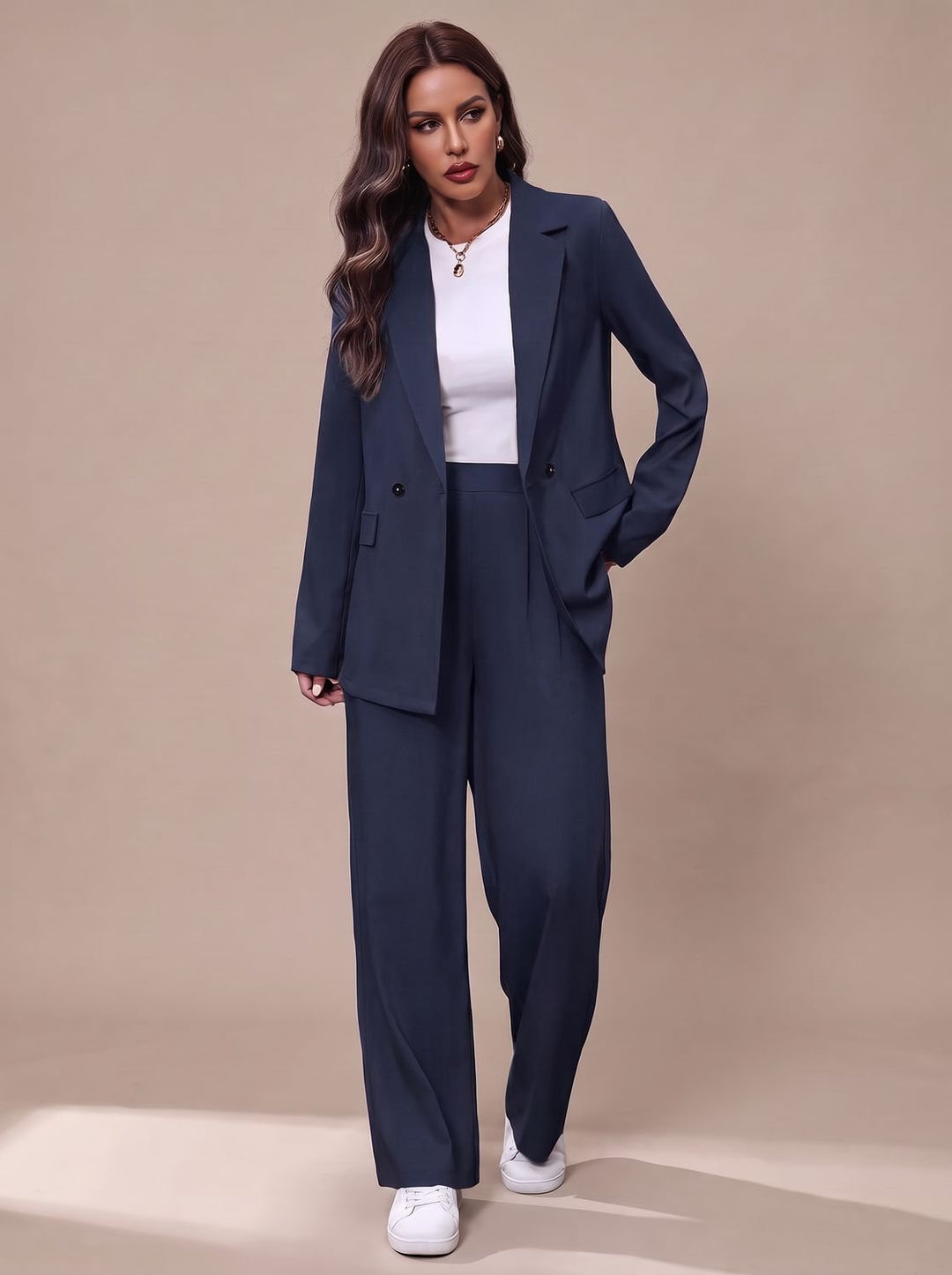 Ensemble Tailleur Deux Pièces – Bleu Marine