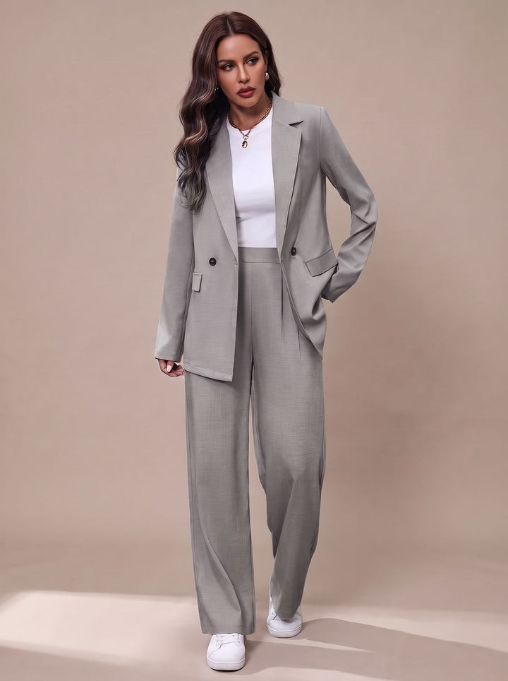 Ensemble Tailleur Deux Pièces – Gris Clair
