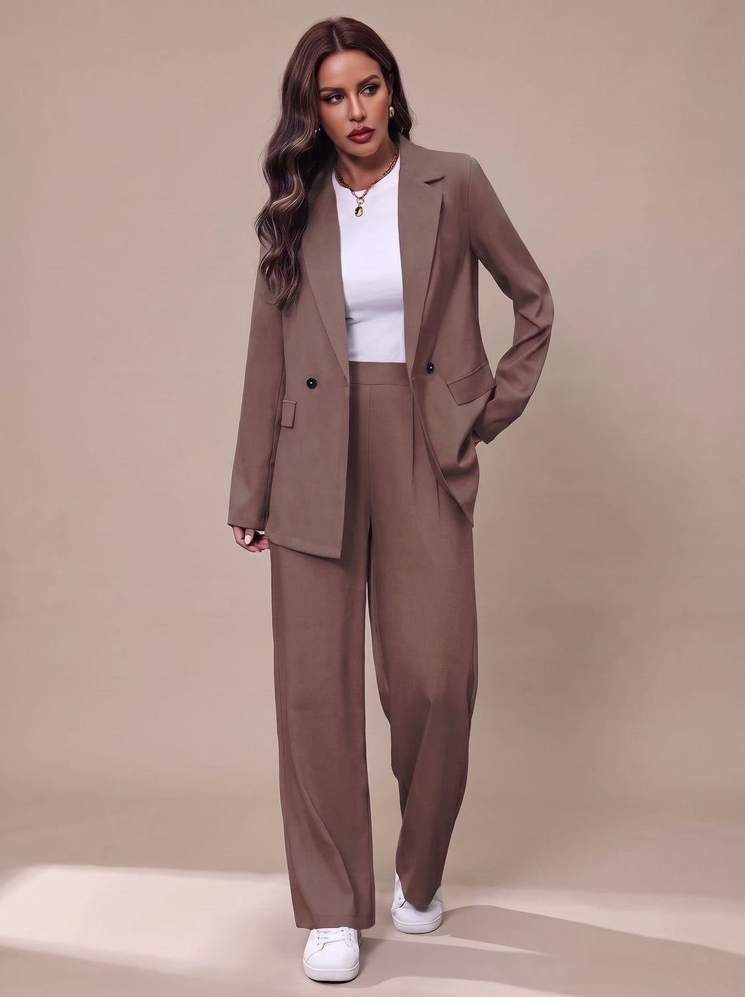 Ensemble Tailleur Deux Pièces – Marron
