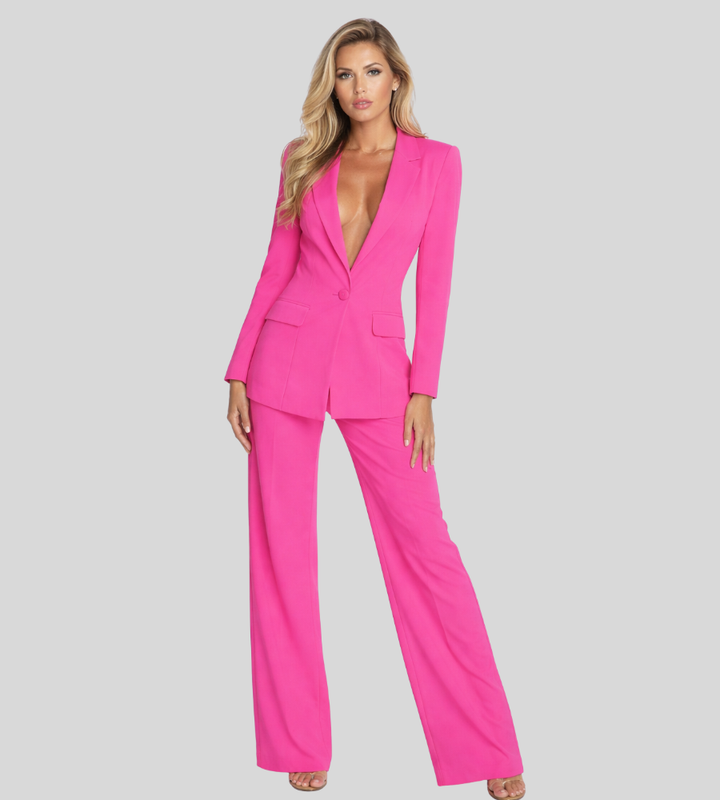 Ensemble Tailleur Pantalon Large – Rose