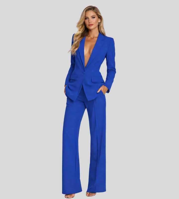 Ensemble Tailleur Pantalon Large – Bleu