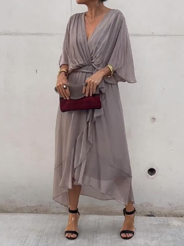 Enid | Robe en chiffon fluide avec manches amples pour femmes