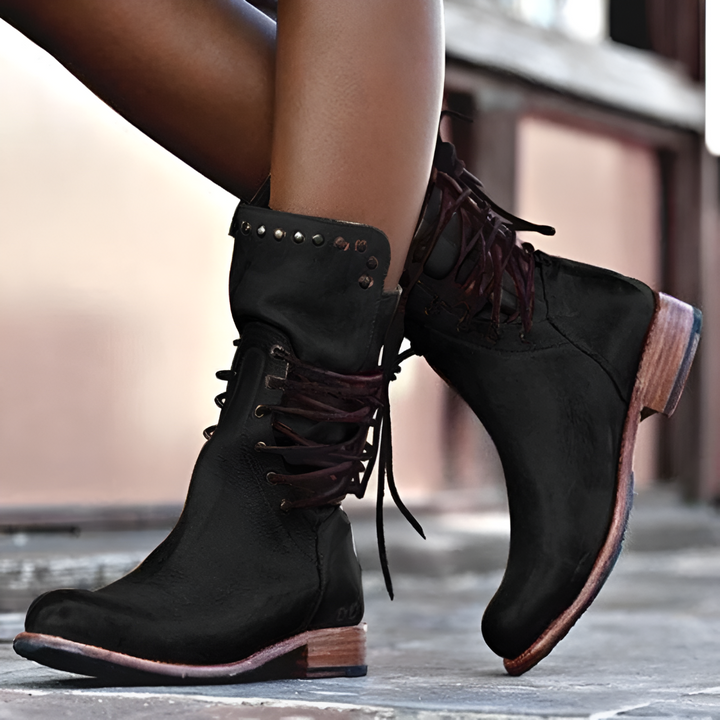 Bottines à Lacets en Cuir | Style Vintage | Élégance Durable