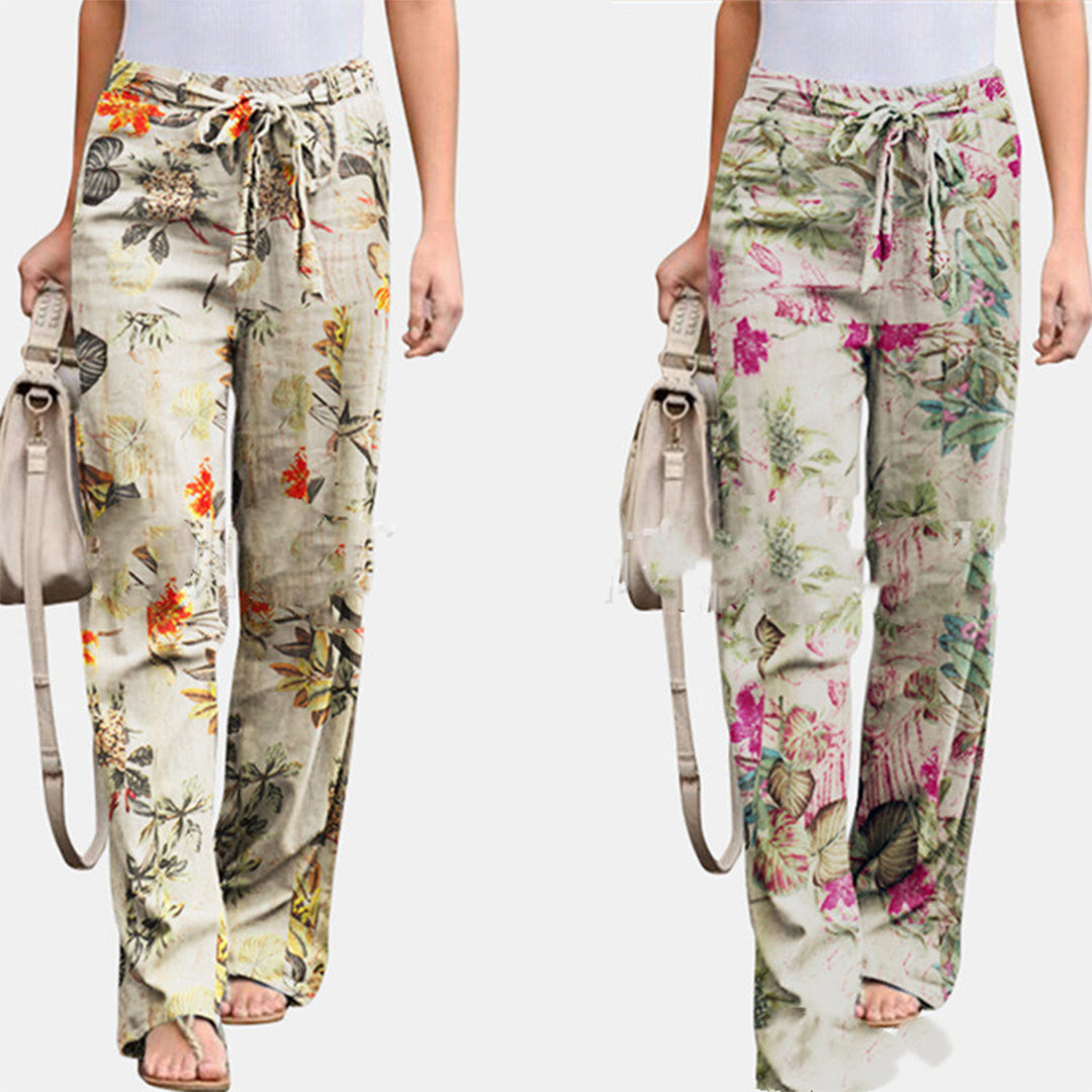Edith | Pantalon Imprimé avec Ceinture À Nouer pour Femmes