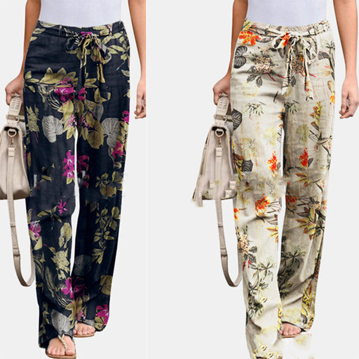 Edith | Pantalon Imprimé avec Ceinture À Nouer pour Femmes