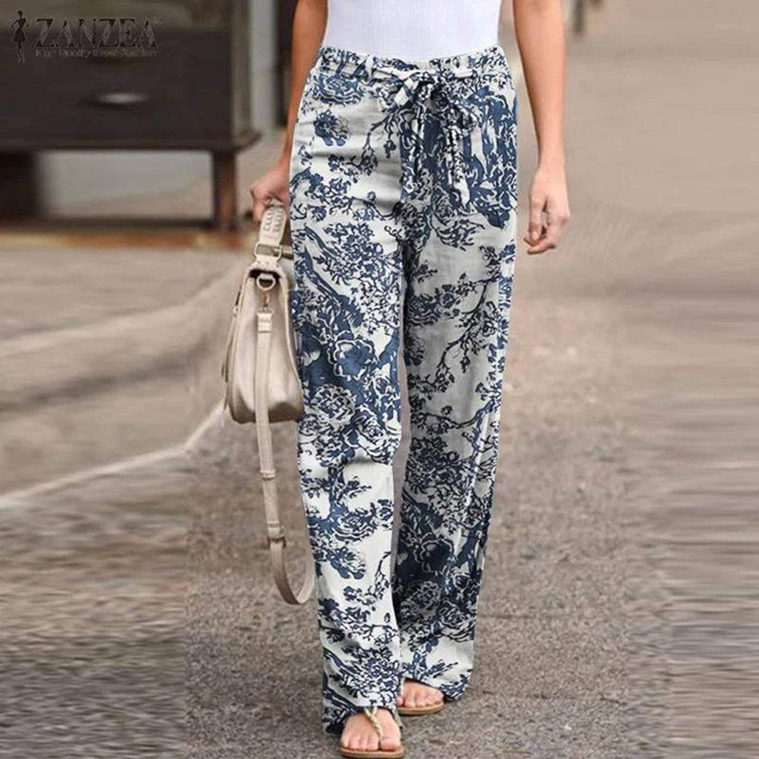 Edith | Pantalon Imprimé avec Ceinture À Nouer pour Femmes