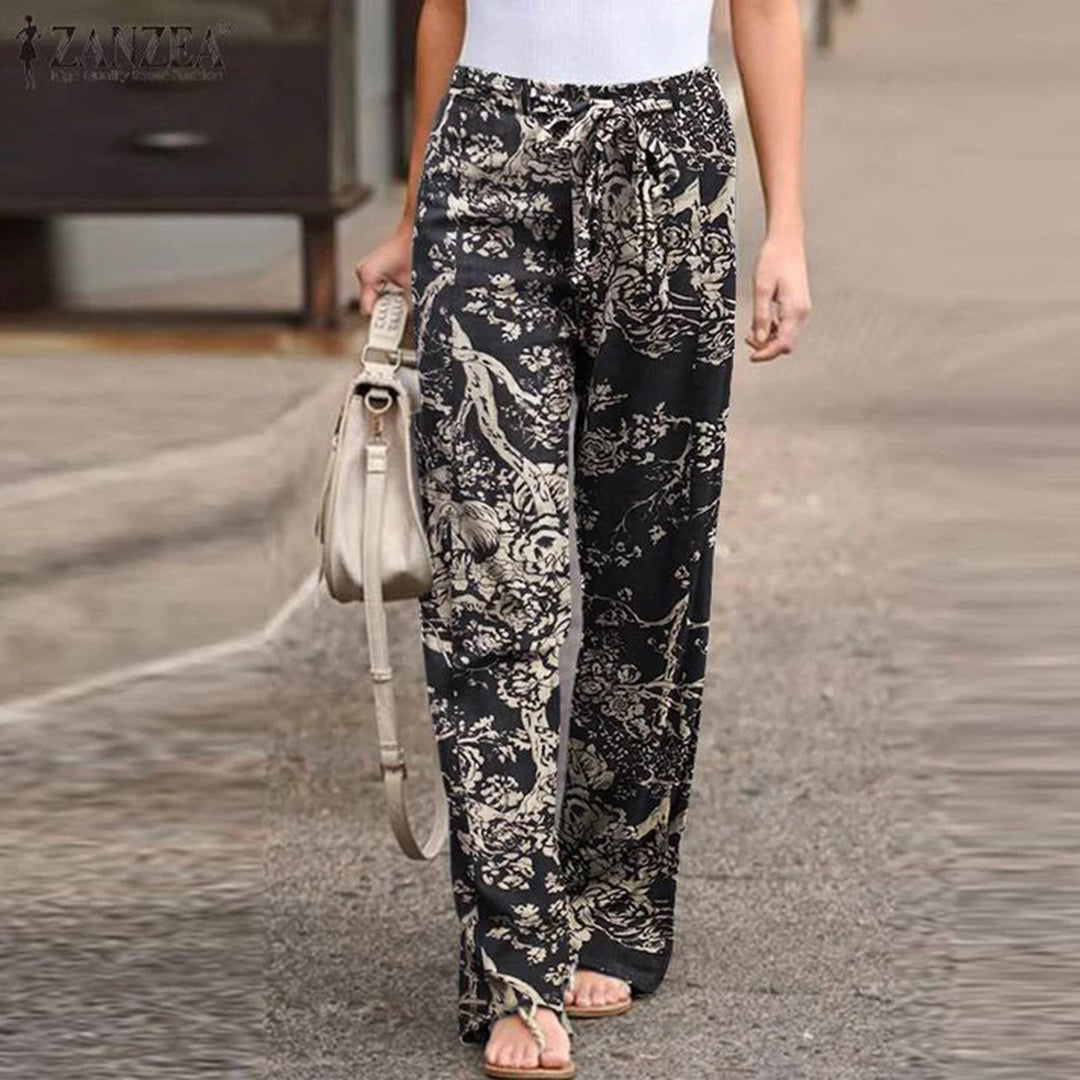 Edith | Pantalon Imprimé avec Ceinture À Nouer pour Femmes