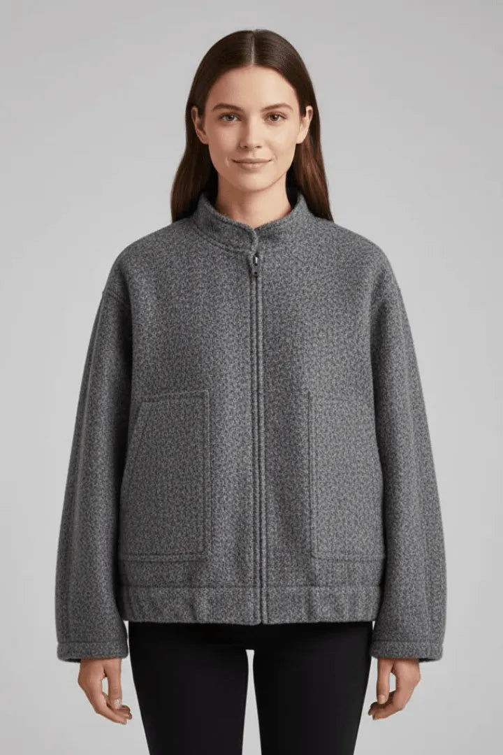 Veste Ample à Col Montant – Grijs