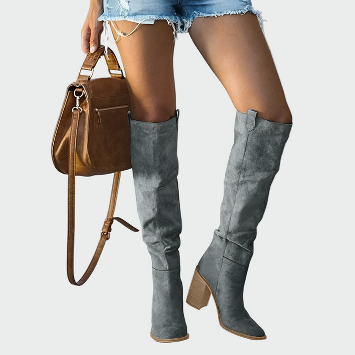 Bottes Western à Talon Bloc – Gris