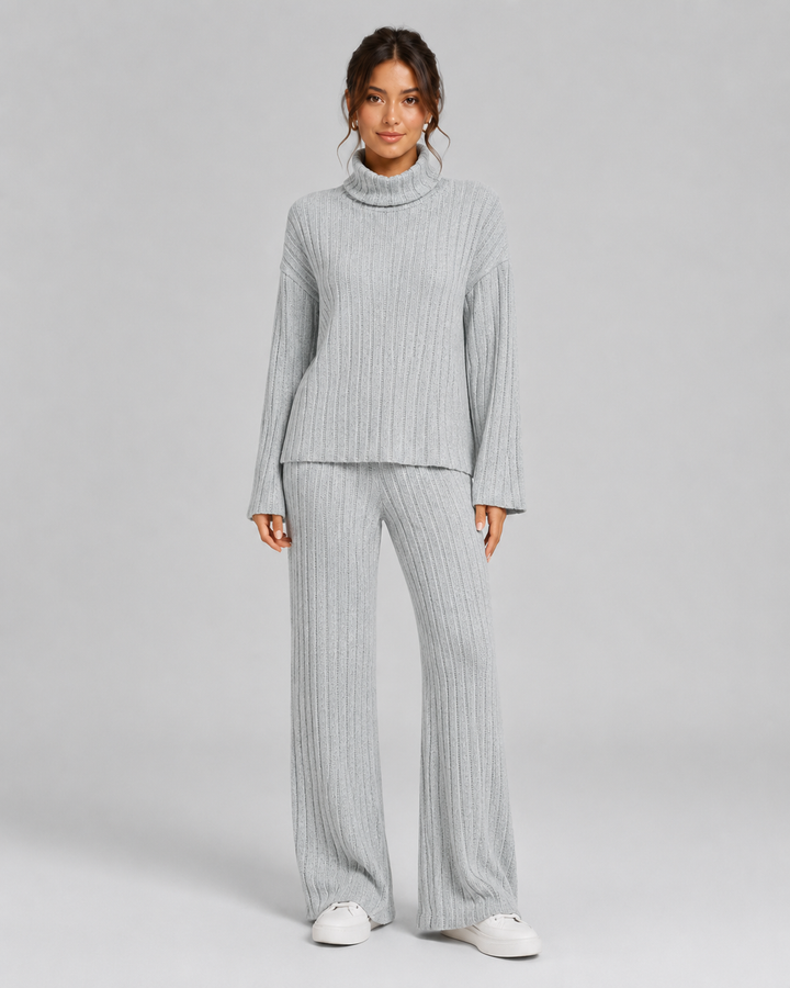 Ensemble Pantalon Large Élégant – Gris