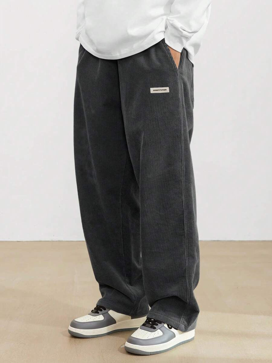 Pantalon Ample Style Urbain – Gris Foncé