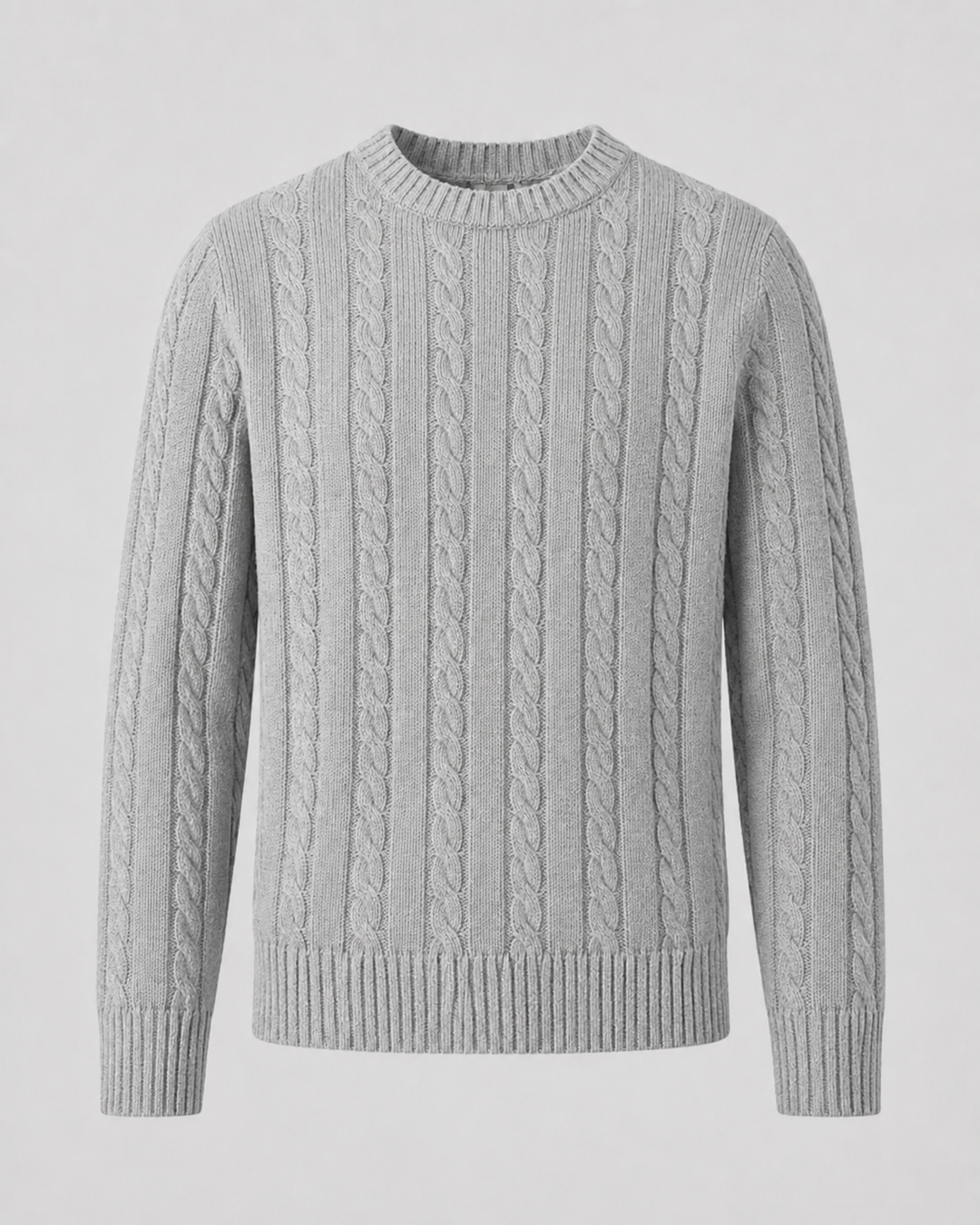Pull Homme à Motif Torsadé – Gris